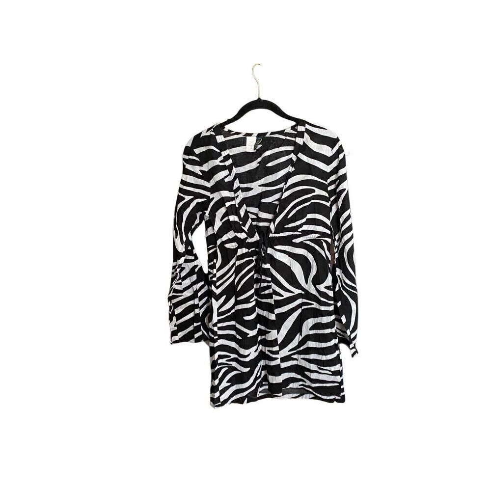 Lauren Ralph, Lauren, womenβs zebra print, coverβup beach pool size medium